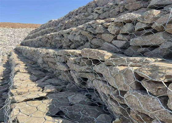 50g-1200g/m2 Boîtes en gabion à treillis hexagonal double tissé