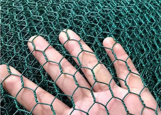 Réseau de fil hexagonal revêtu en PVC Réseau de fil tissé tordu